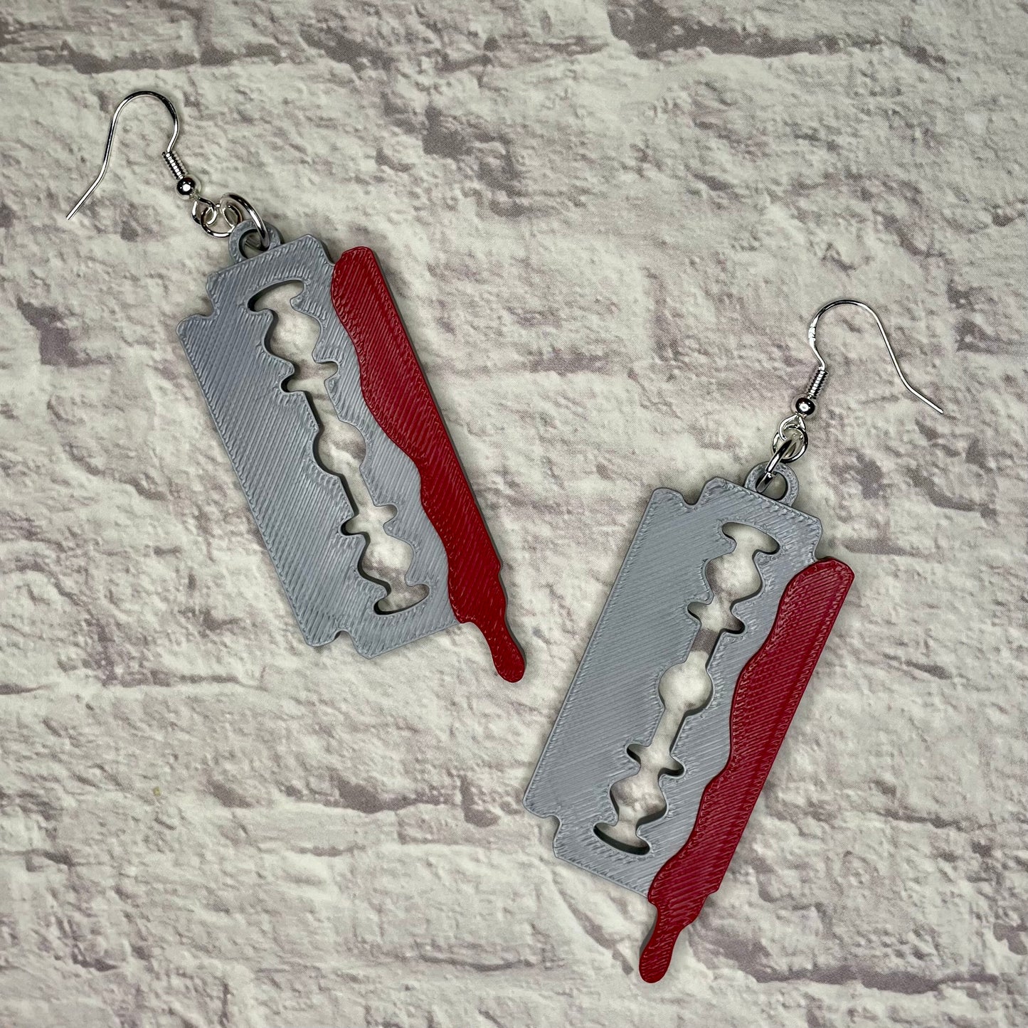 Razor Blade Statement Earrings or Keychain 3D Printed