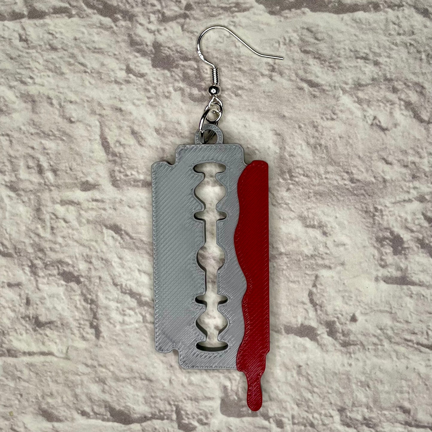 Razor Blade Statement Earrings or Keychain 3D Printed