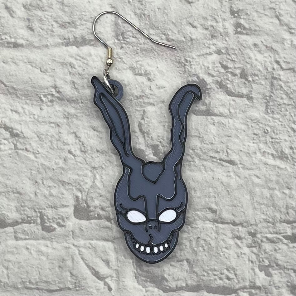 Frank Rabbit Horror Statement Earrings or Keychain 3D Printed