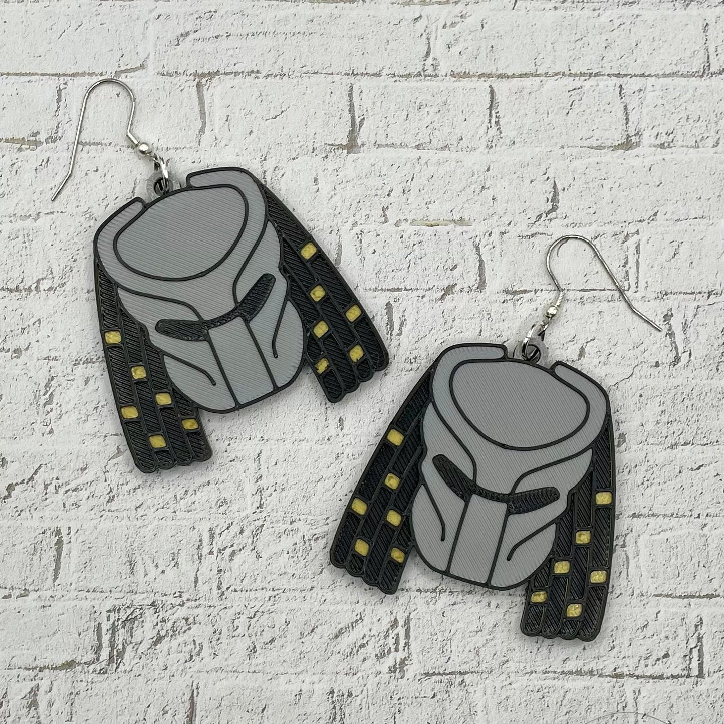Predator Mask Horror Statement Earrings or Keychain 3D Printed
