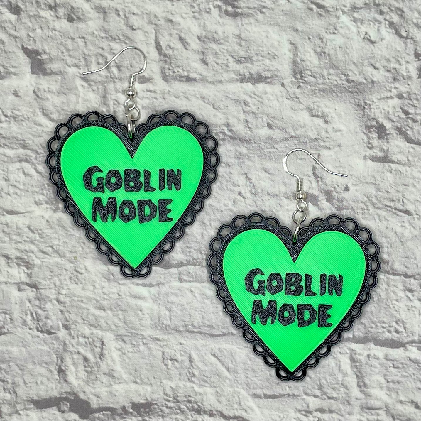 Goblin Mode Statement Earrings or Keychain 3D Printed