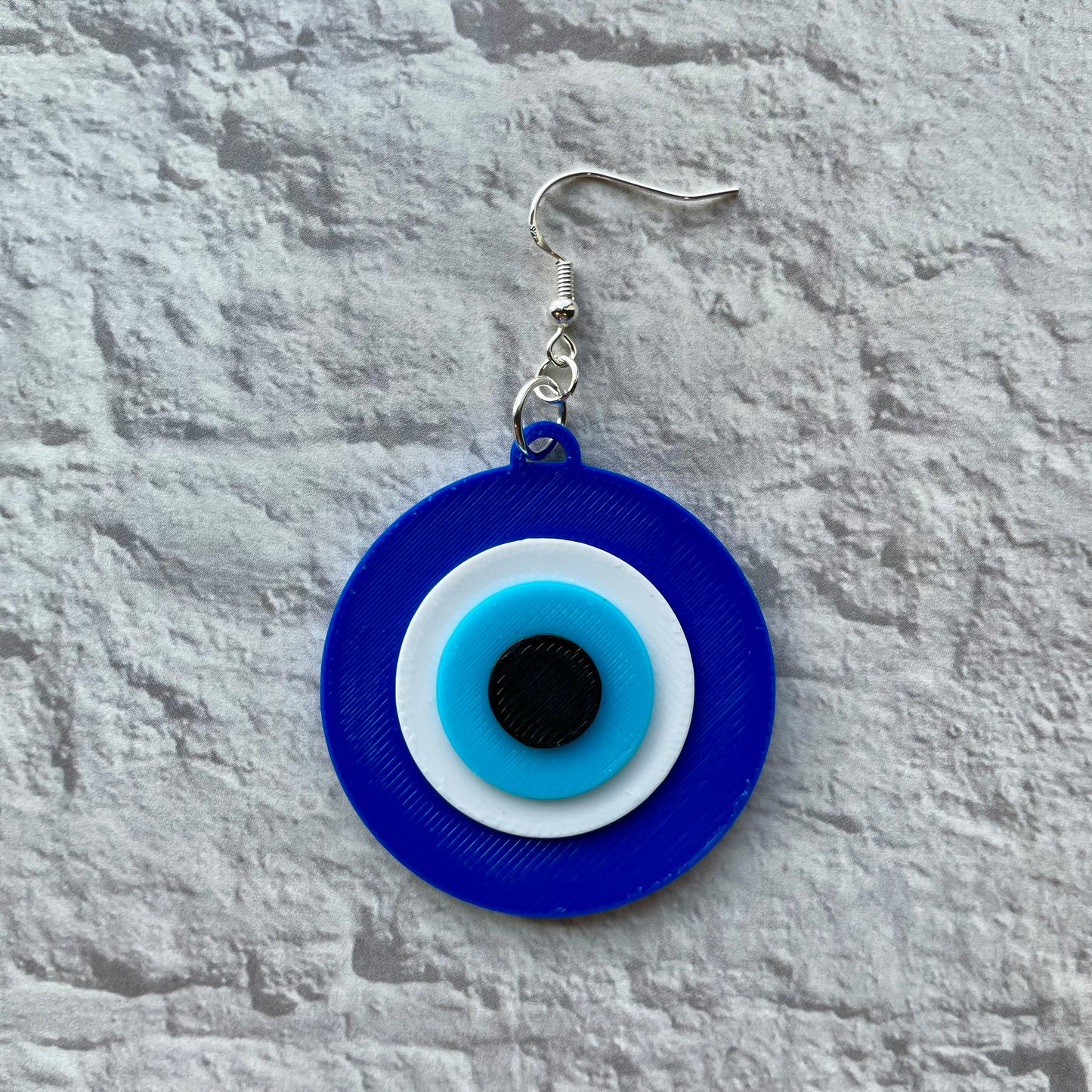 Evil Eye Statement Earrings or Keychain 3D Printed