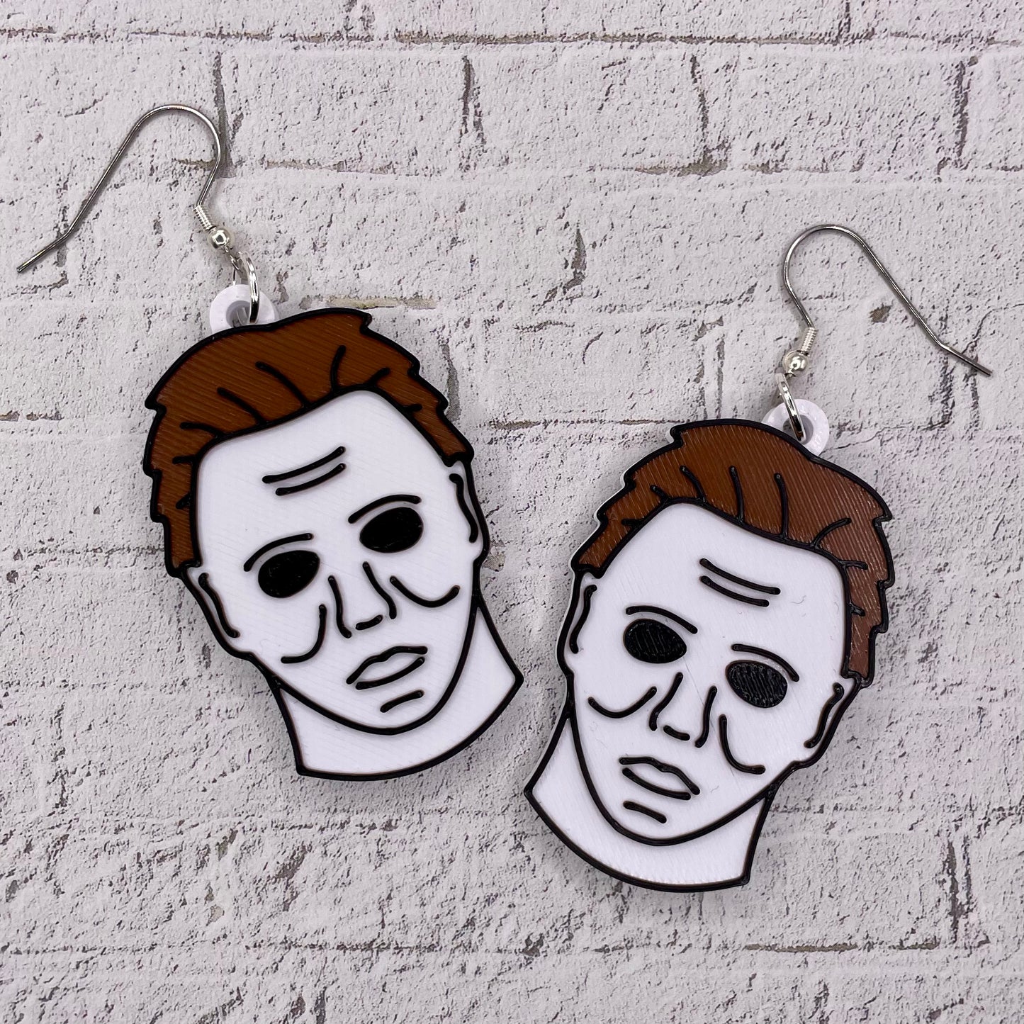 Michael Horror Statement Earrings or Keychain 3D Printed