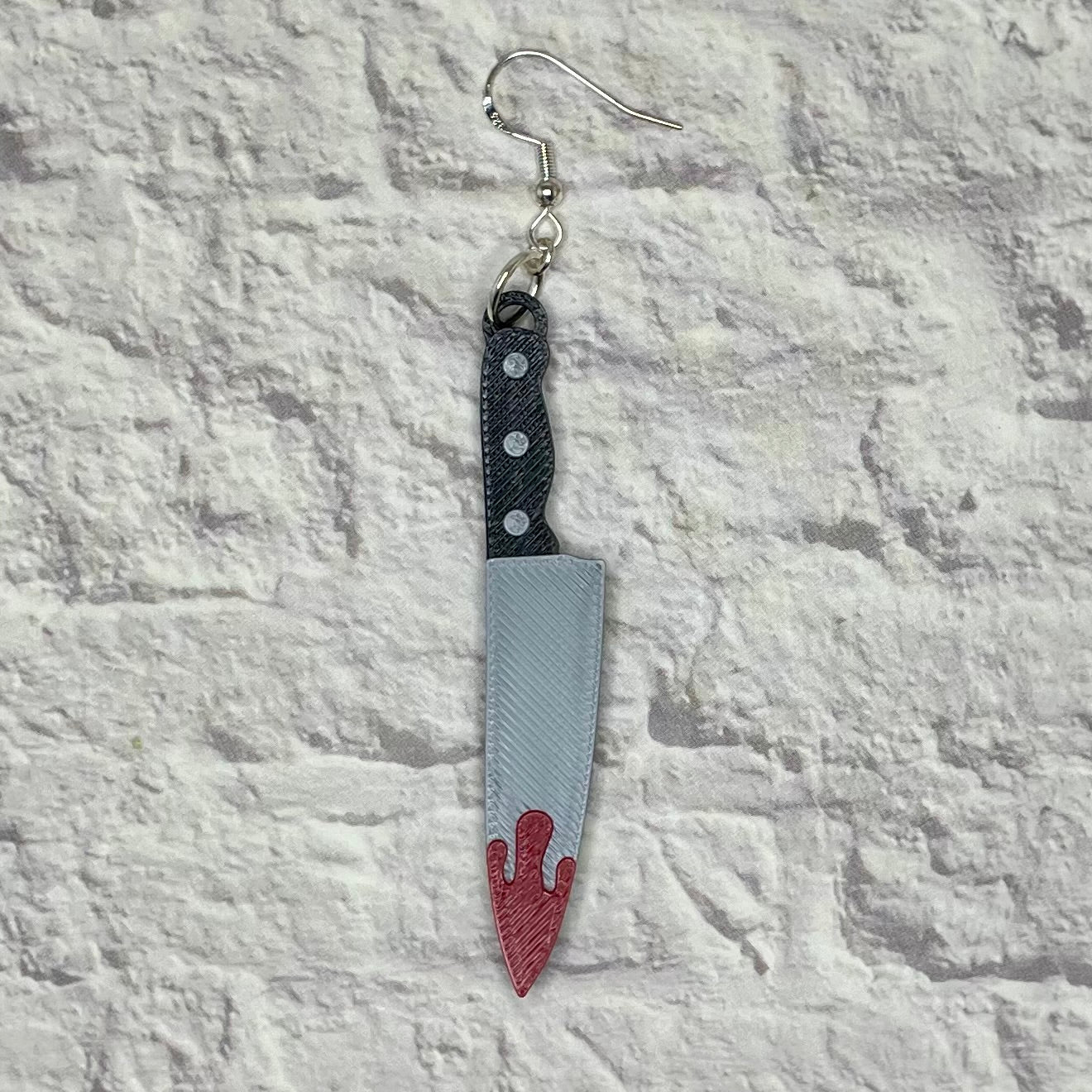 Bloody Slasher Knife Statement Earrings or Keychain 3D Printed