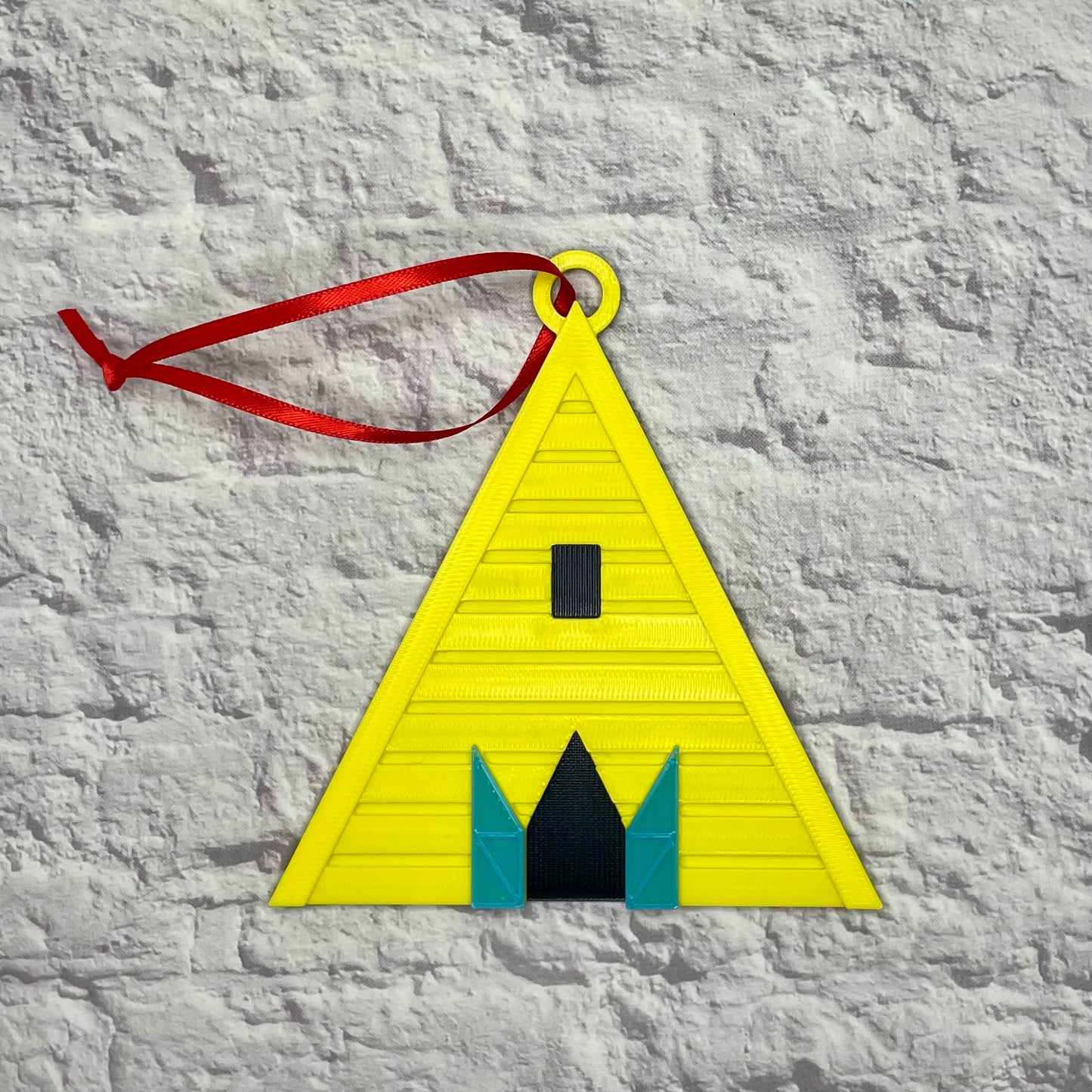 Yellow Temple Holiday Ornament 3D Printed