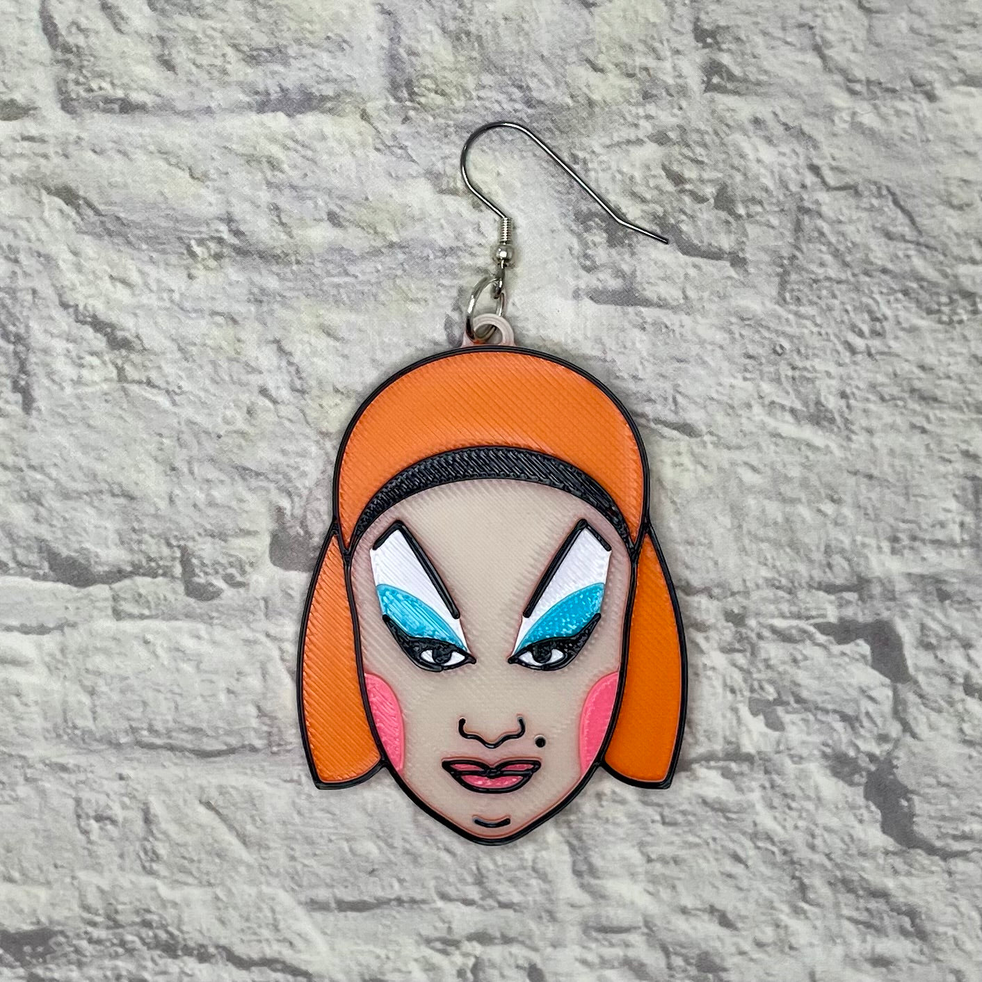 Divine Statement Earrings or Keychain 3D Printed