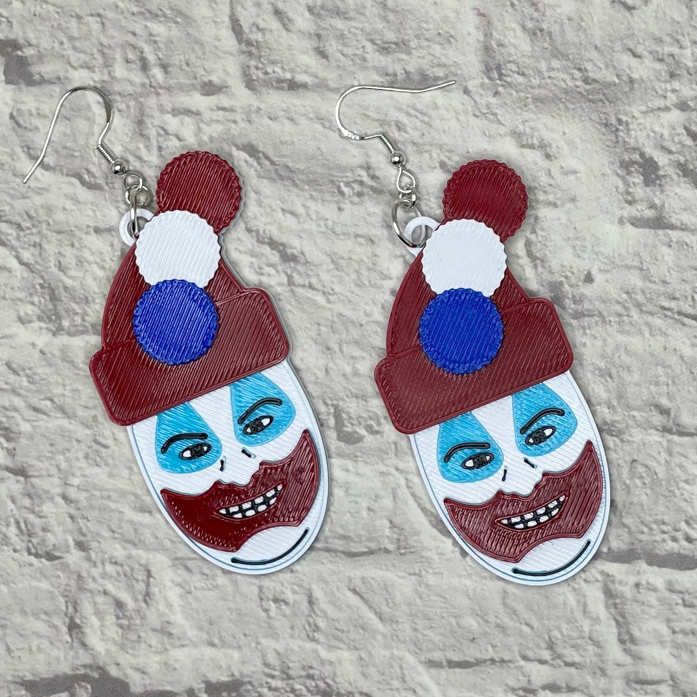 Pogo The Clown Statement Earrings or Keychain 3D Printed