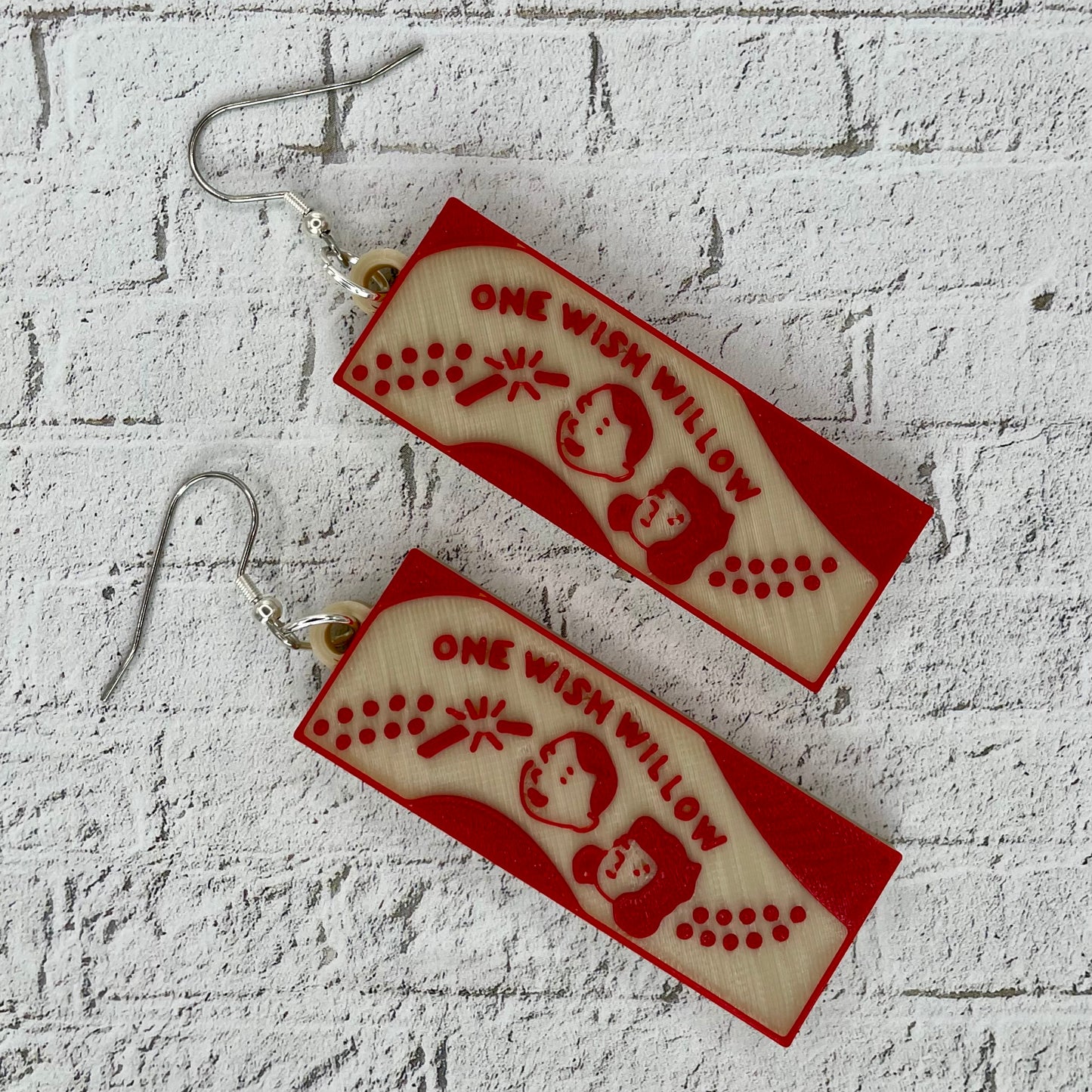 One Wish Horror Statement Earrings or Keychain 3D Printed