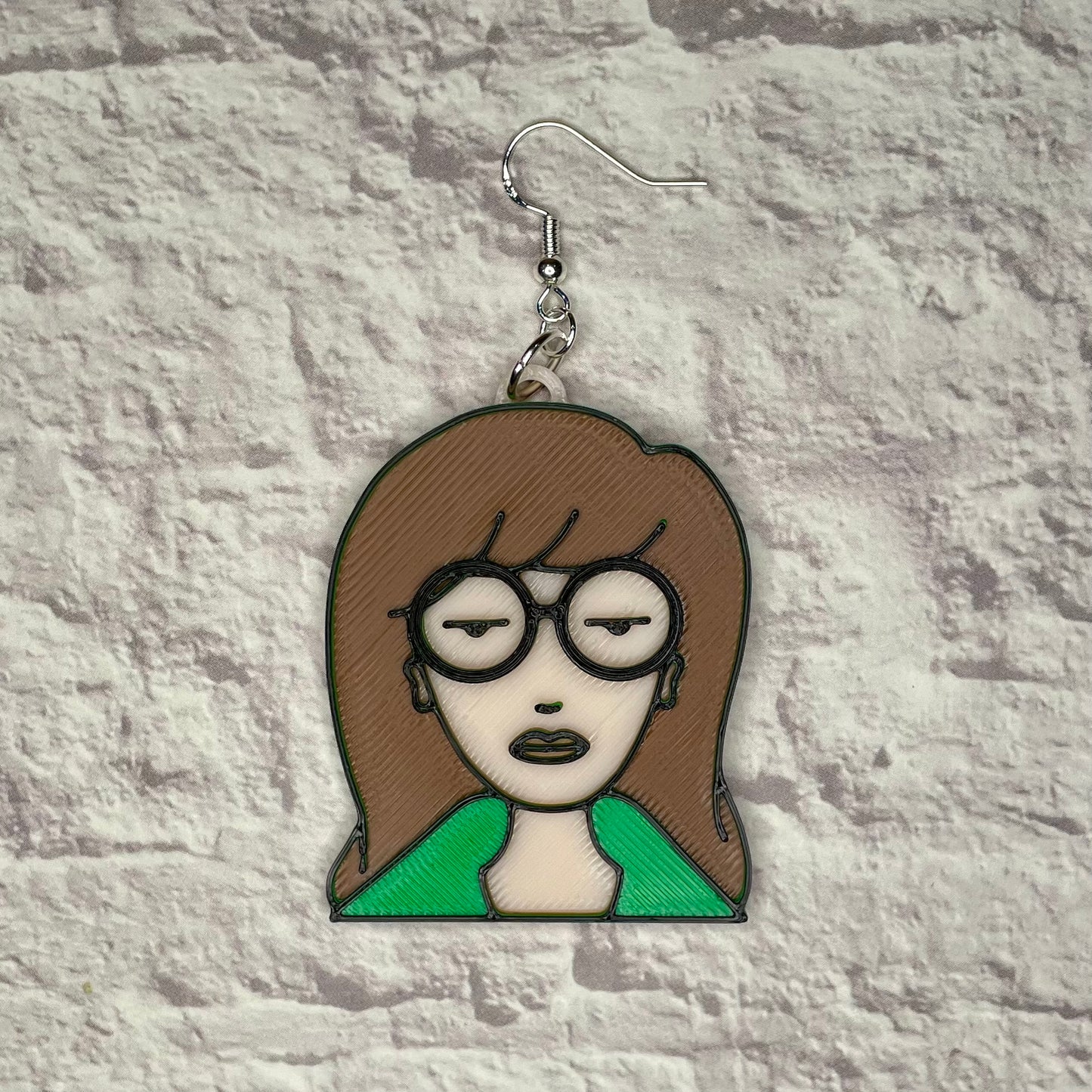 Daria Statement Earrings or Keychain 3D Printed