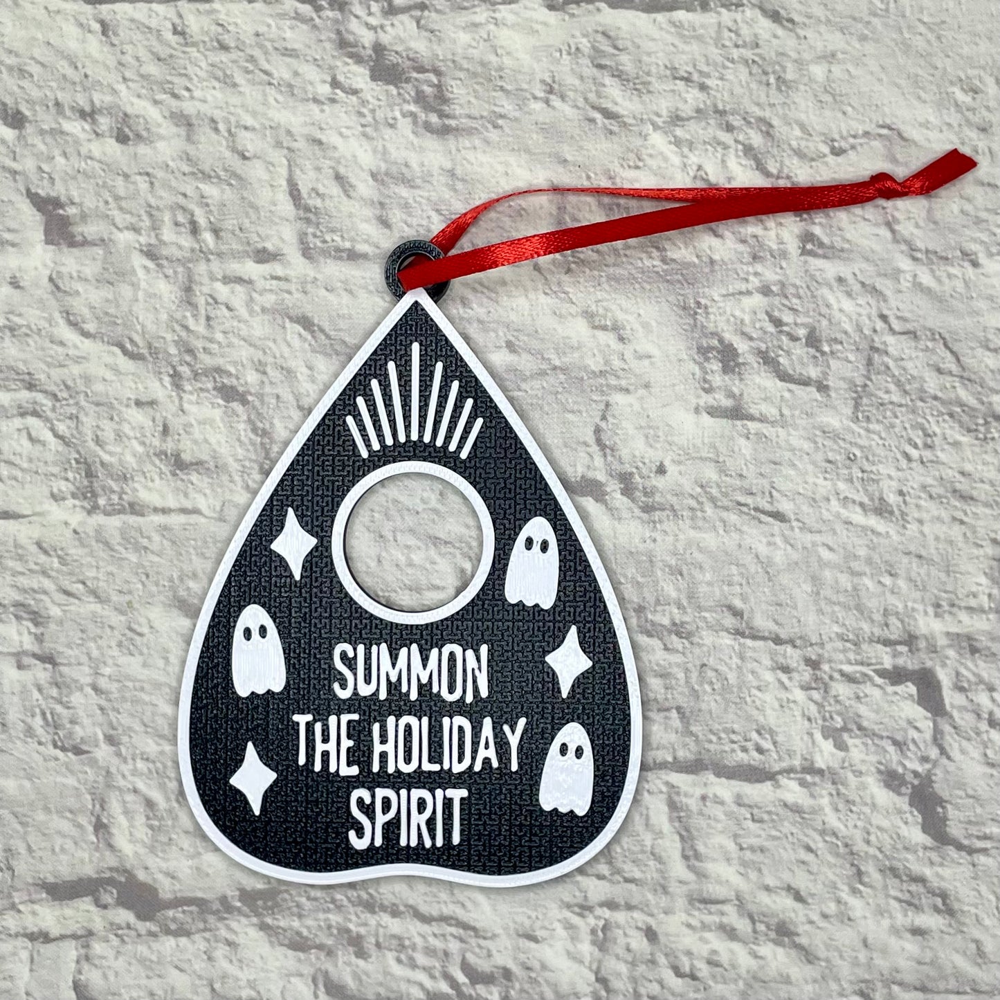 Summon The Holiday Spirit Planchette Holiday Ornament 3D Printed