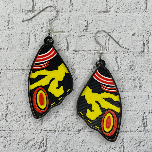 Kaiju Moth Wings Statement Earrings or Keychain 3D Printed