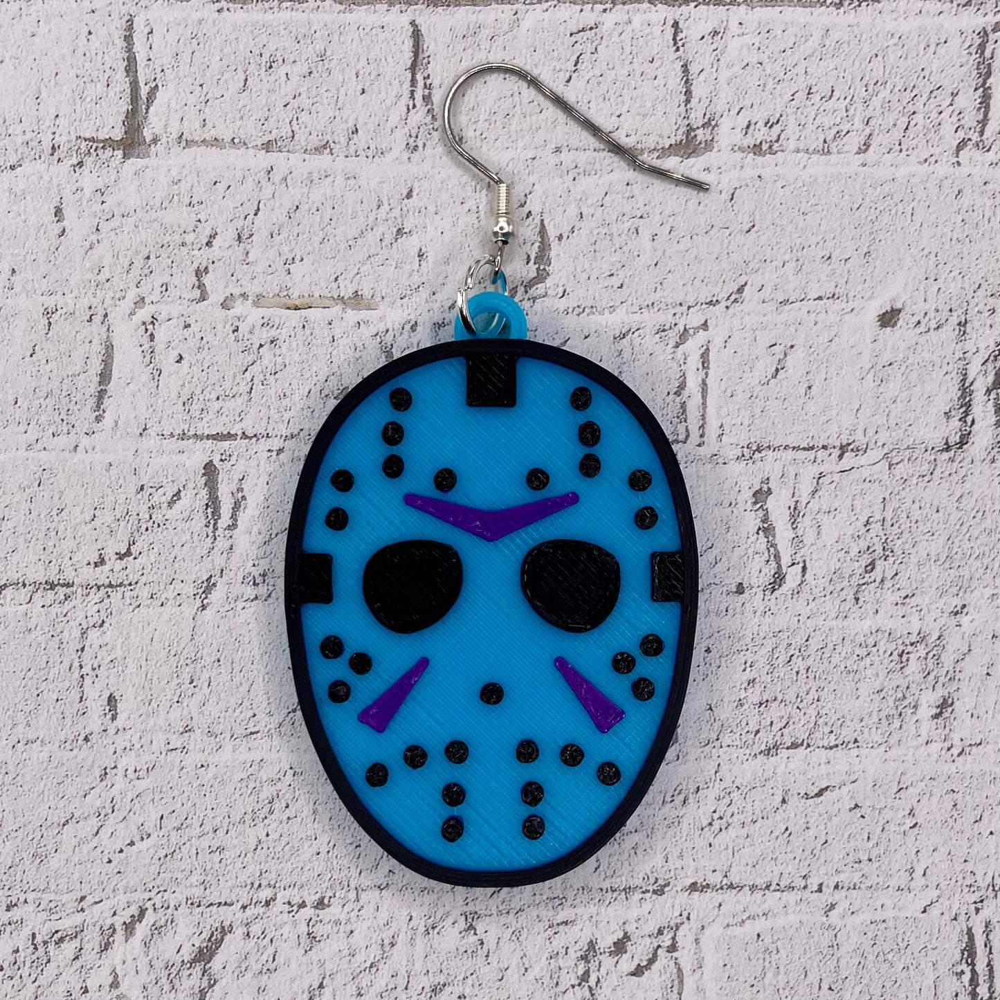 Video Game Hockey Mask Horror Statement Earrings or Keychain 3D Printed