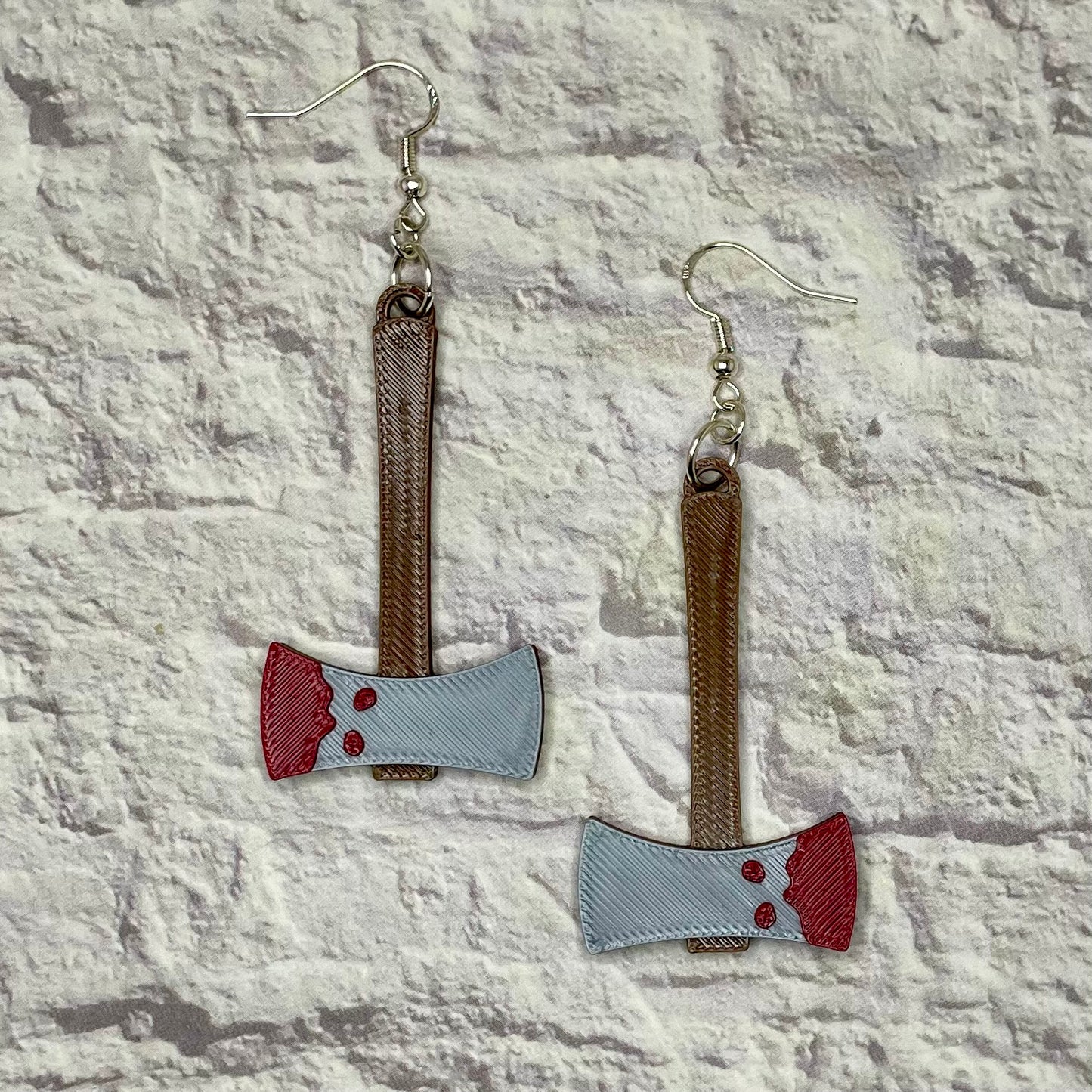 Hatchet Statement Earrings or Keychain 3D Printed