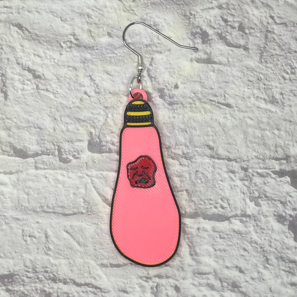 Cotton Candy Cocoon Horror Statement Earrings or Keychain 3D Printed