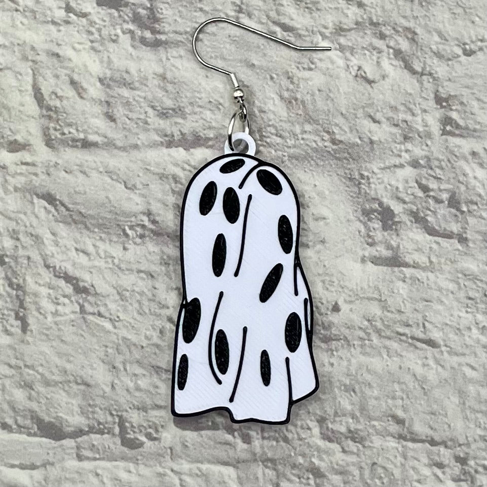 Charlie Ghost Halloween Statement Earrings or Keychain 3D Printed