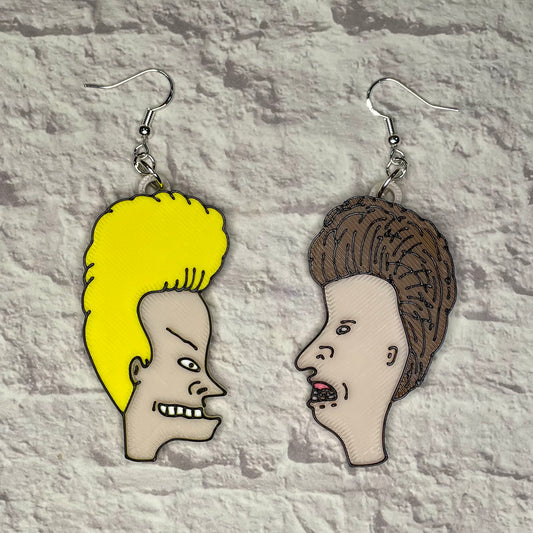 Beavis & Butthead Statement Earrings 3D Printed
