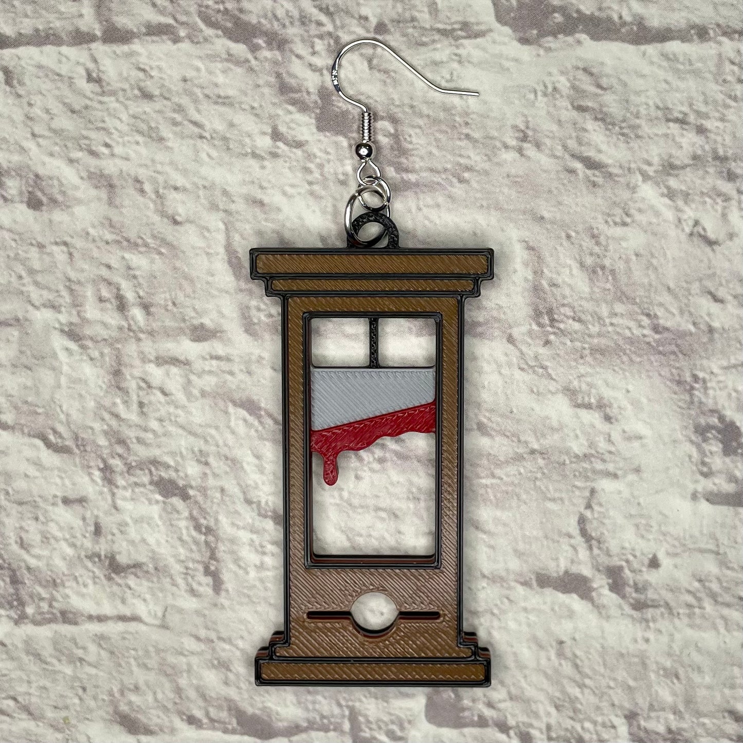 Guillotine Statement Earrings or Keychain 3D Printed