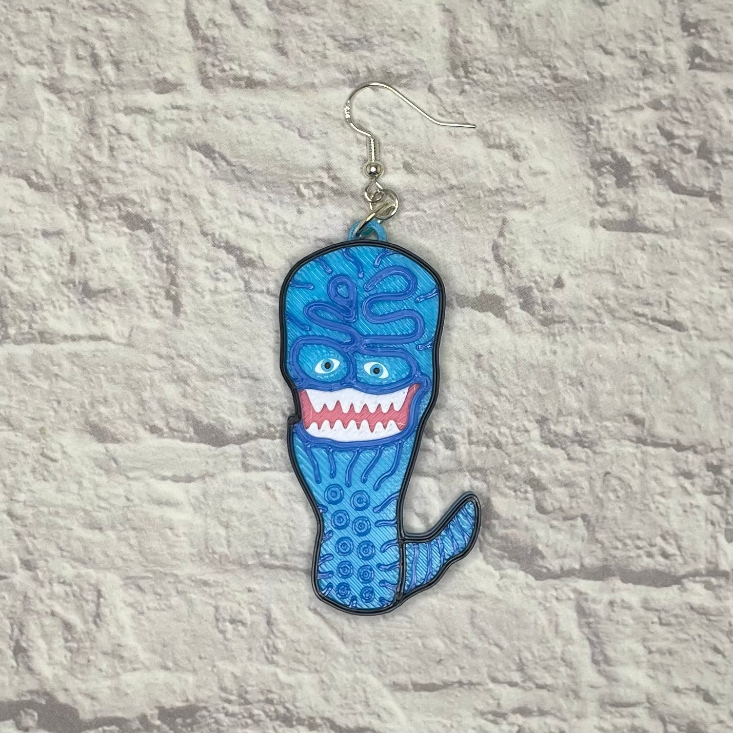 Brain Damage Horror Statement Earrings or Keychain 3D Printed