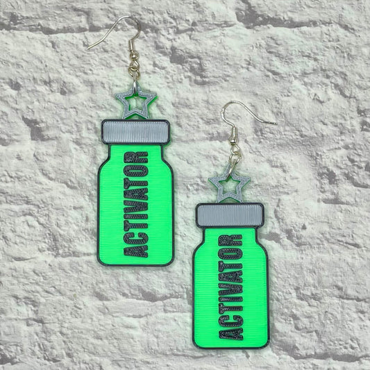 Activator Vial Horror Statement Earrings 3D Printed