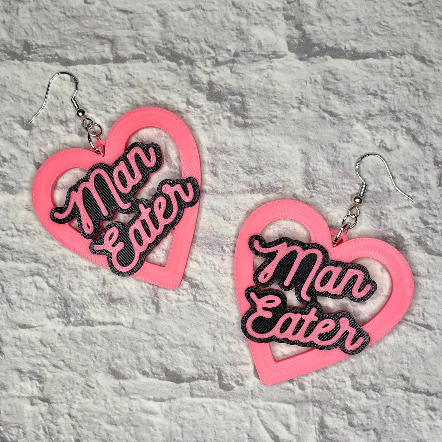 Man Eater Heart Horror Statement Earrings or Keychain 3D Printed