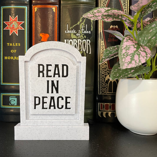 Read In Peace Headstone Shelf Sitter 3D Printed
