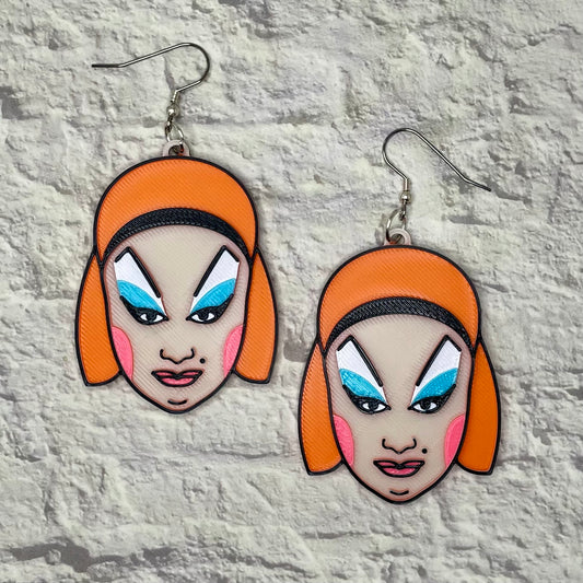 Divine Statement Earrings or Keychain 3D Printed