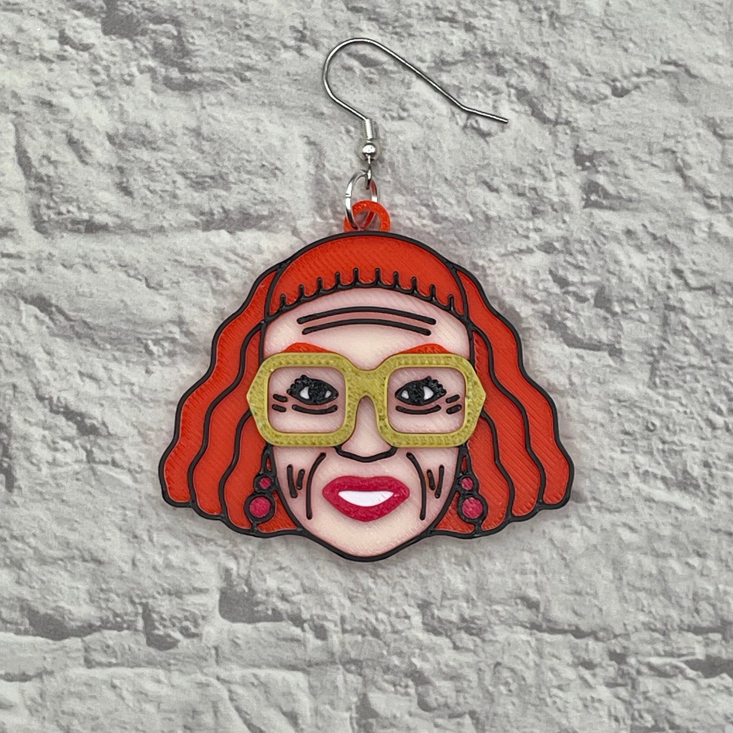 Gladys Horror Statement Earrings or Keychain 3D Printed